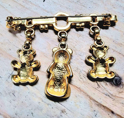Vintage Teddy Bear Brooch - Yatva