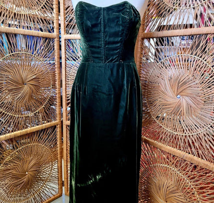 Vintage Velvet Maxi Dress - Yatva